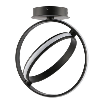 Nicole Modern Minimalist Aluminum Ring Integrated LED Semi Flush Mount - JONATHAN Y